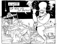 Cartoon titled “A rest!!? But we&#039;ve only just started.”