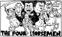 Cartoon titled The Four Horsemen