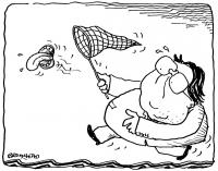 Cartoon titled David Lange