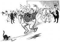 Cartoon titled The good old days in Kumara