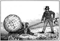 Cartoon titled The Modern Archimedes Upsetting The World