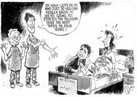 Cartoon titled OK Laila - Let&#039;s do it!